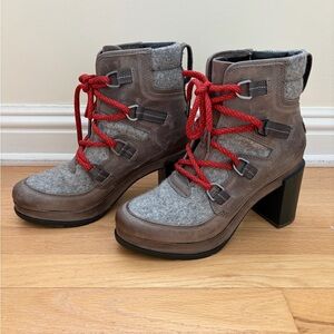 Sorel Blake Waterproof Lace-Up Boots – Women’s Size 7.5 – Red Laces